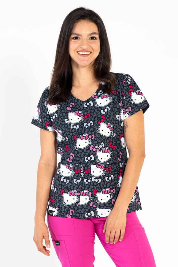 Blusa Uniforme Antifluido Estampado CUTE KITTY