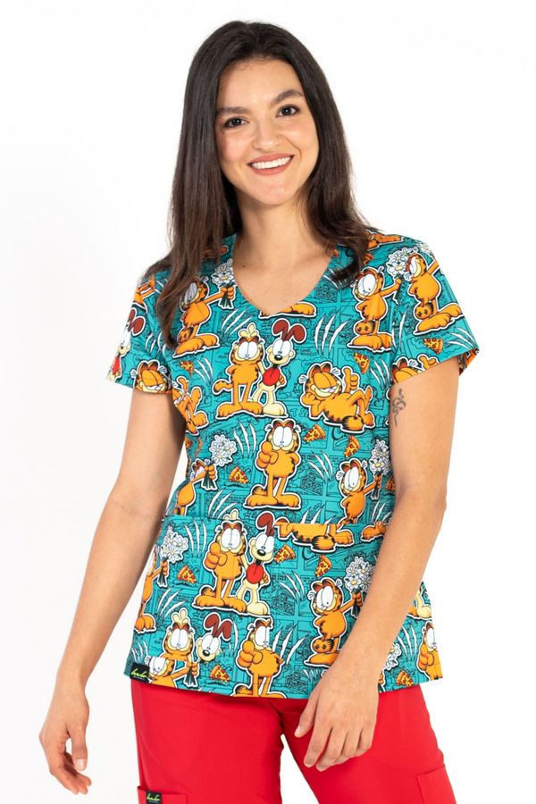 Blusa Uniforme Antifluido Estampado GARFIELD